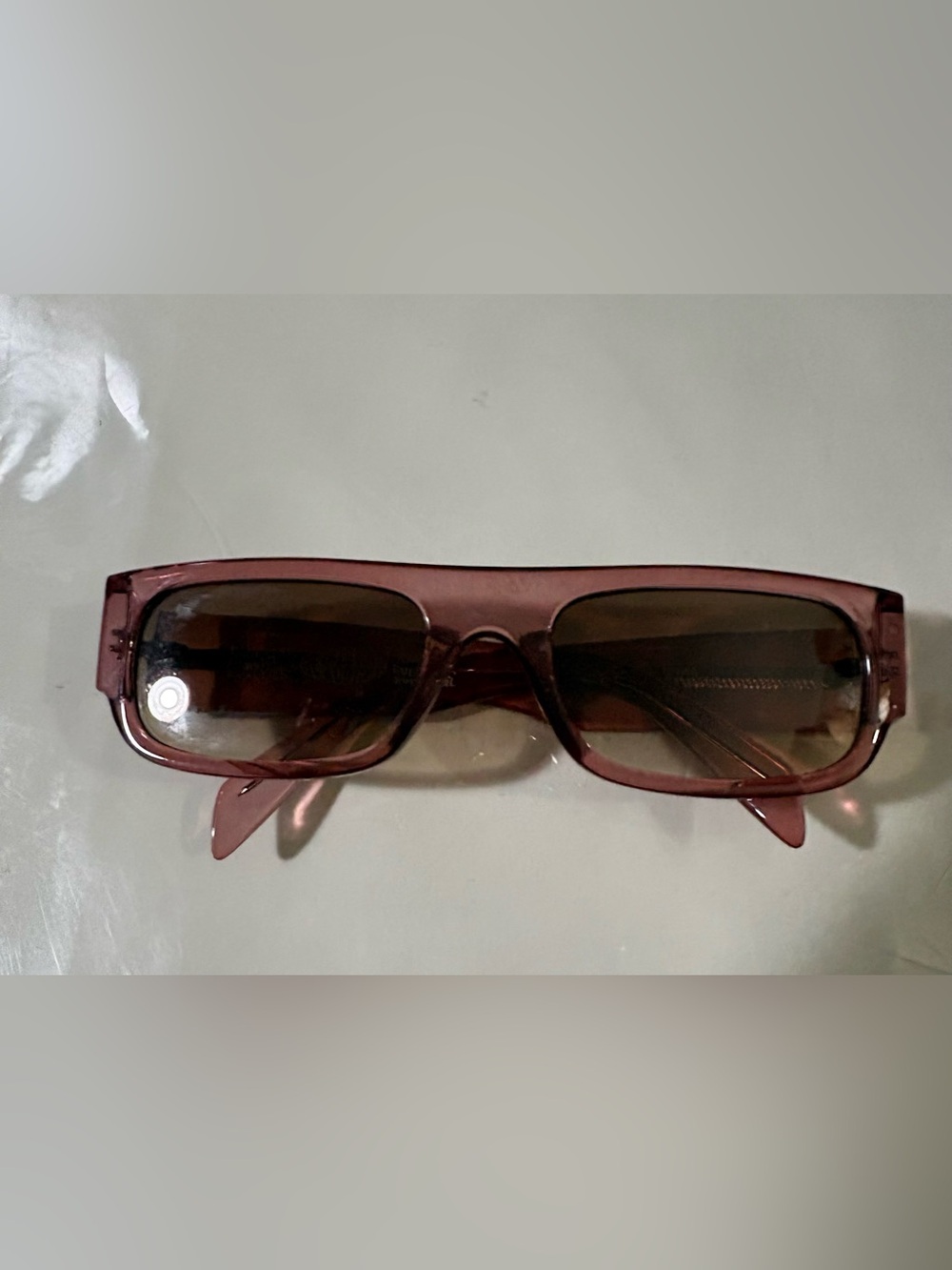Maroon pink Rectangular Sunglasses